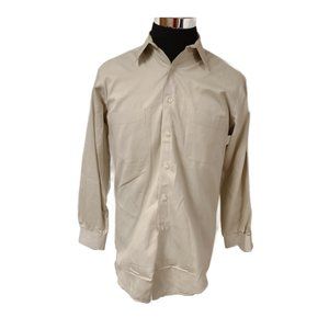 VTG FERRELL REED Mens 15.5-33 Drake Twill Button Up Drape Silhouette Shirt USA